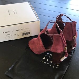 Suede sandals 4 inch heel.